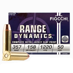357 MAG 158 GRAIN FMJ, FIOCCHI RANGE DYNAMICS 357 MAG, FIOCCHI AMMUNITION