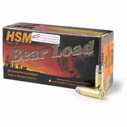 44 REMINGTON MAGNUM HSM BEAR LOAD, 44 MAG 305 GRAIN WFN, LEAD HARD CAST BEAR LOAD