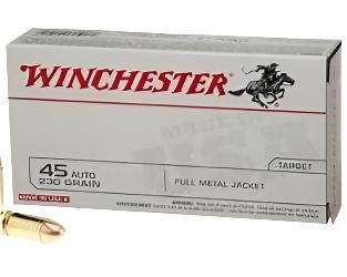 Winchester USA, 45 Auto, 45 ACP, 230 Grain, FMJ, Full Metal Jacket, Target round, Range ammo