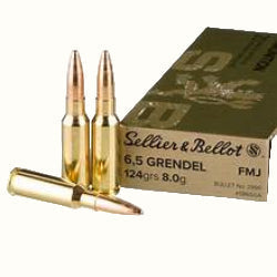 6.5 GRENDEL 124 GRAIN FULL METAL JACKET, SELLIER & BELLOT 124 GRAIN, 6.5 GRENDEL RIFLE AMMO