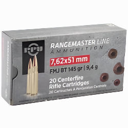 7.62 NATO, PPU 145 GRAIN, FMJ, CENTERFIRE AMMO