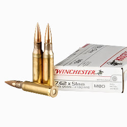 7.62 NATO WINCHESTER FMJ, 147 GRAIN CENTERFIRE AMMO
