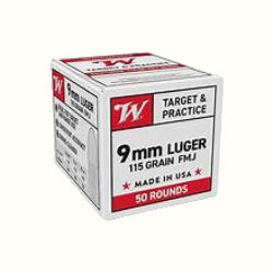 Winchester Target and Practice, 9MM, FMJ, Full Metal Jacket, 115 Grain, Quality ammo