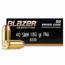 CCI, Blazer Brass, 40 S&W, 40 Caliber, 180 Grain, FMJ, Full Metal Jacket, Range ammo