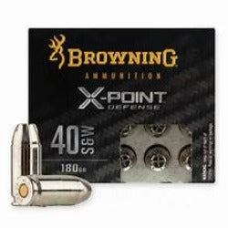 Browning X-Point, 40 S&W, 40 Caliber, 180 Grain, Self Defense ammo