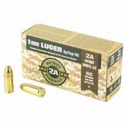 Patriot Sports, STV ammo, 9MM, 124 Grain, Full Metal Jacket, FMJ, Quality ammo, Cheap ammo