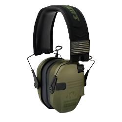 WALKERS ELECTRONIC HEARING PROTECTION, RAZOR PATRIOT SERIES HEARING, OLIVE DRAB GREEN HEARING