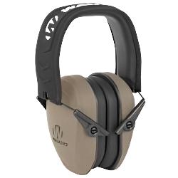 WALKERS ELECTRONIC HEARING MUFF, SLIM ELECTRONIC HEARING PROTECTION, FLAT DARK EARTH HEARING MUFF, WALKERS RAZOR SLIM